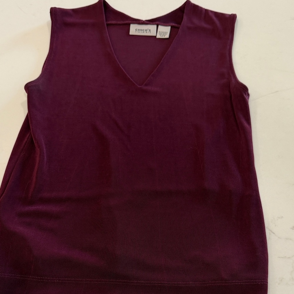 Chico’s travelers V-Neck Tank Top - Deep Purple/Plum